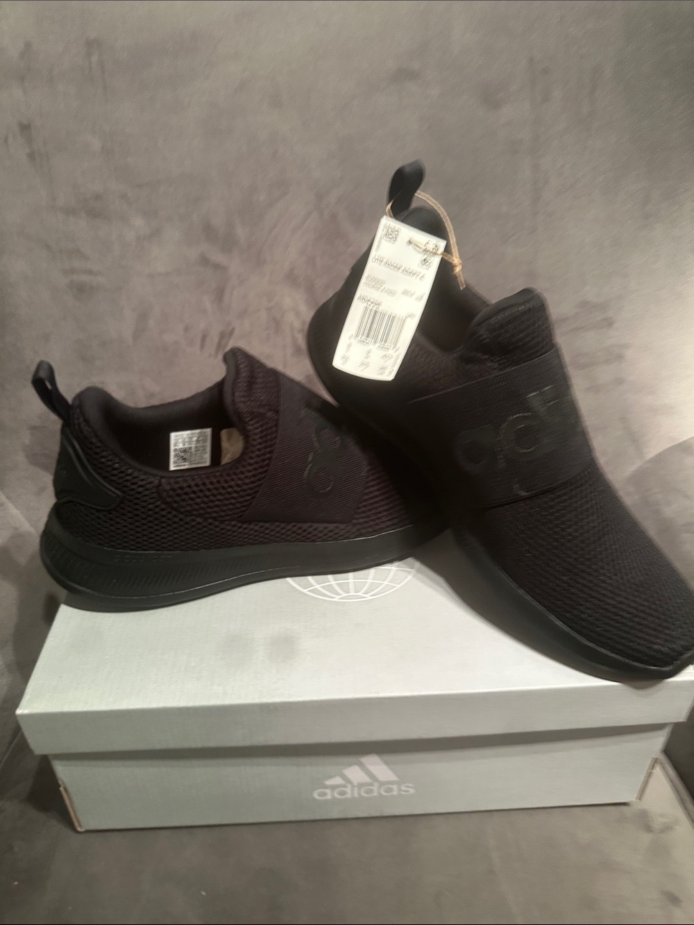 adidas Men's Black Slip-On Knit Sneakers